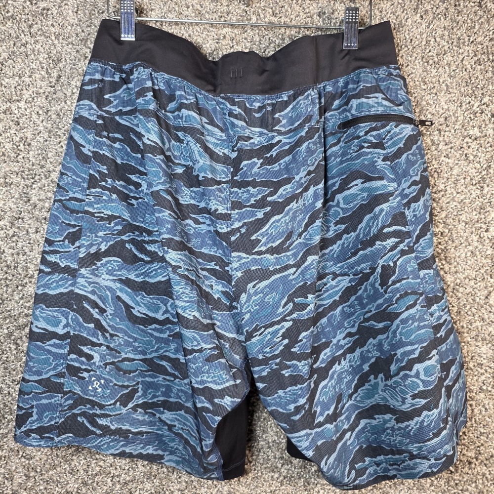 LULULEMON Athletica Camoflage Camo Athletic Shorts Blue Black Large Men Y2k